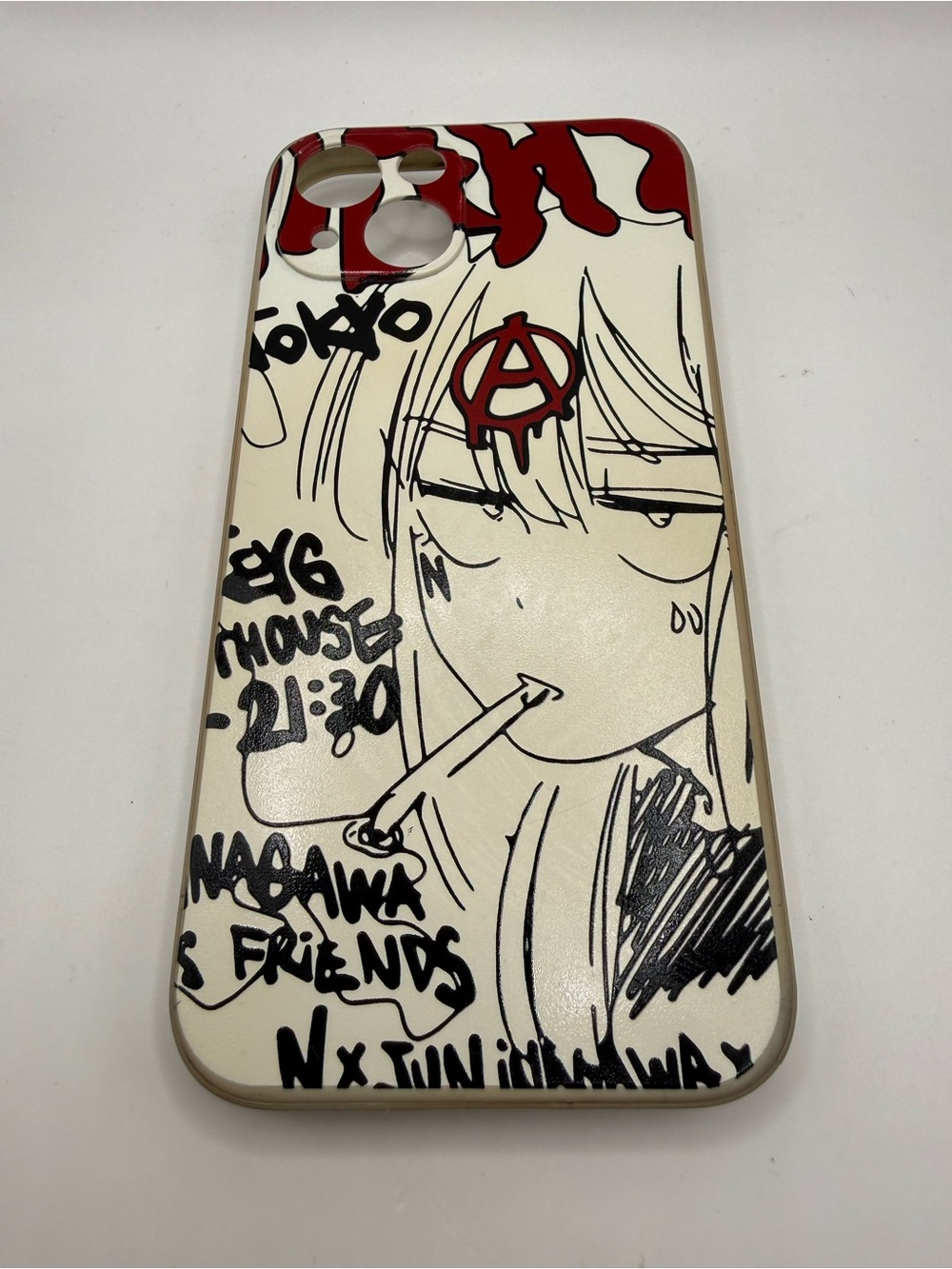 iPhone 13 Phone Case Anime Tokyo Nagawa & Friends White & Black Line Art